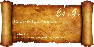 Csereklye Gerda névjegykártya